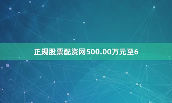 正规股票配资网500.00万元至6